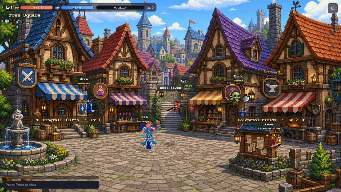 The SaturnFable town square